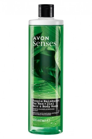 Senses Jungle Rainburst Erkekler İçin 2'si 1 Arada Saç ve Vücut Şampuanı 500ml