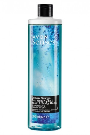 Senses Ocean Surge Erkekler İçin 2'si 1 Arada Saç ve Vücut Şampuanı 500 ml